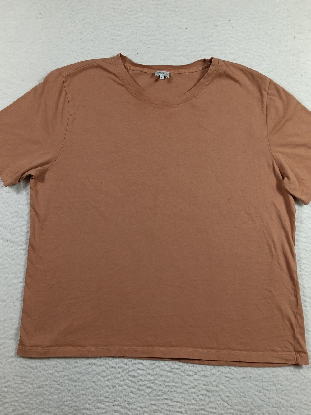 Kule Top Womens Large Terracotta 100% Organic Cotton Crew Neck T Shirt